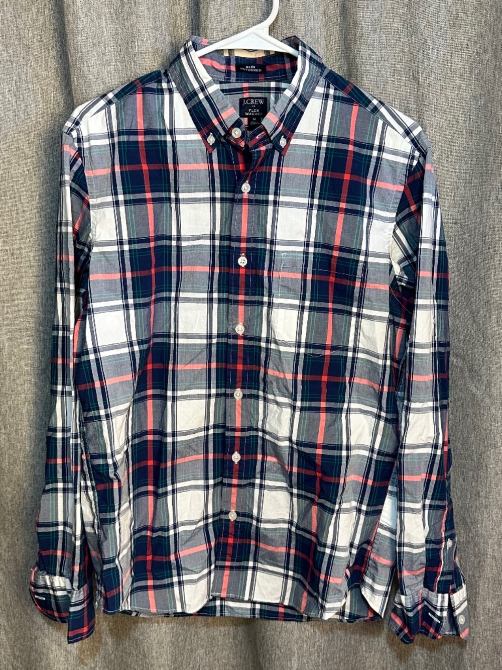 J. Crew Slim Untucked Flex Washed Plaid Button Down Shirt - Medium